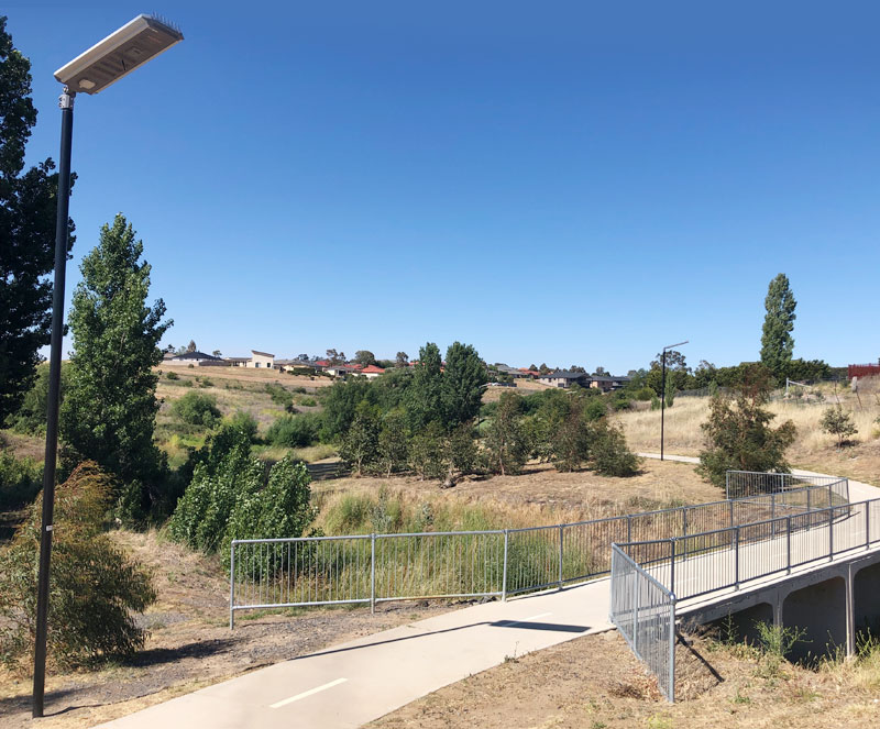 Wollondilly River pathway street with lights 5