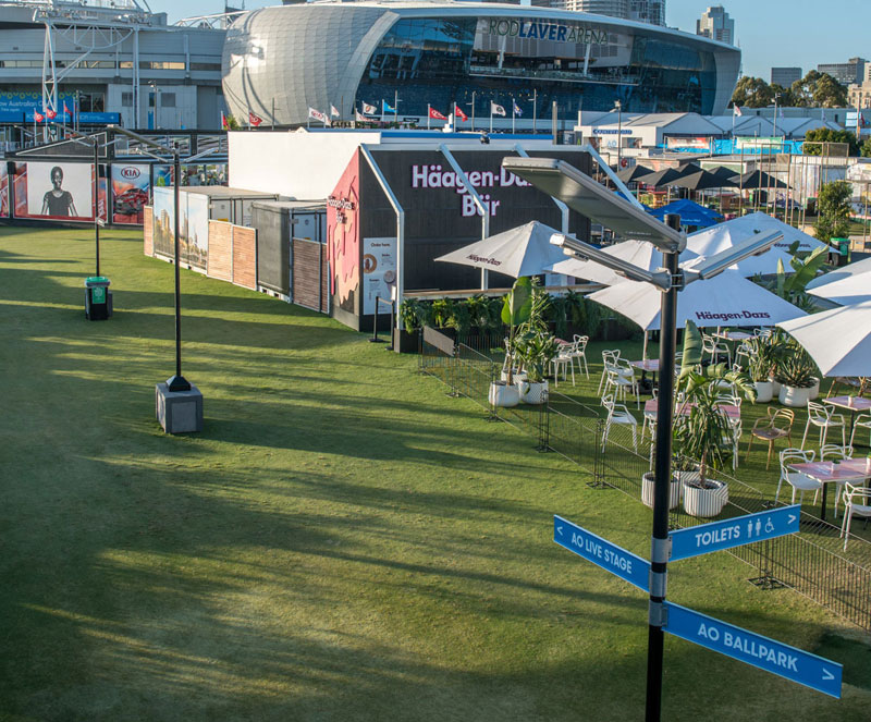 Australian Open solar lighting