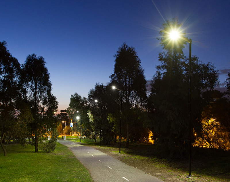 Capital Trail Royal Park shared pathway solar lighting