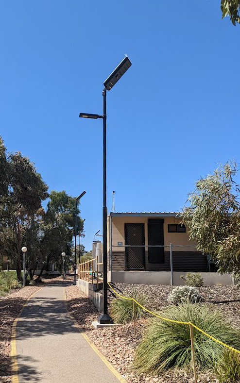 A day time view of Leadsun's SMART solar mining light solution.