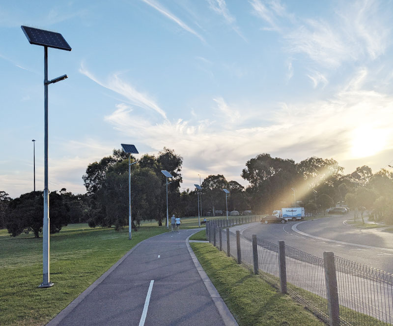 Gardiners Creek Trail solar lighting