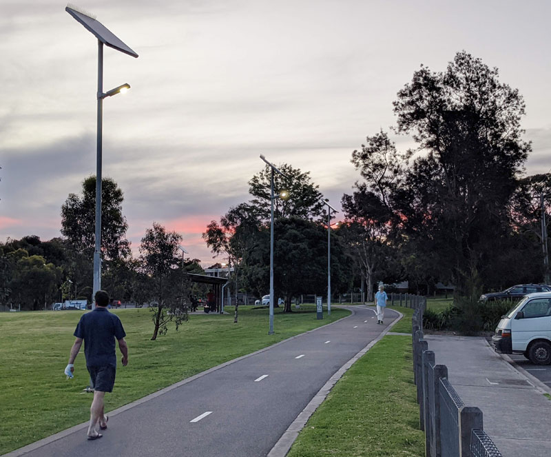 Gardiners Creek Trail solar lighting