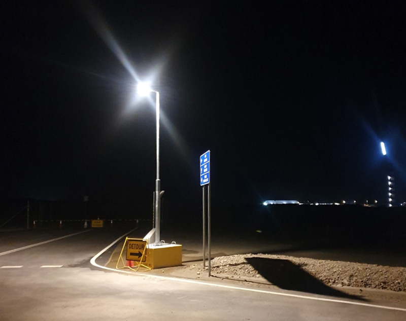 Western Sydney Airport construction solar lighting
