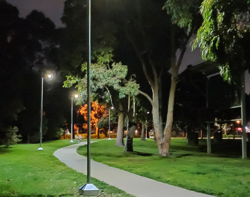 Marie Wallace Park solar pathway lighting