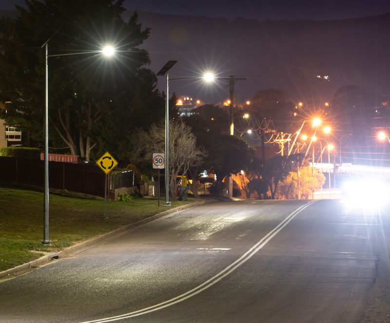 Middle Arm Road solar lighting