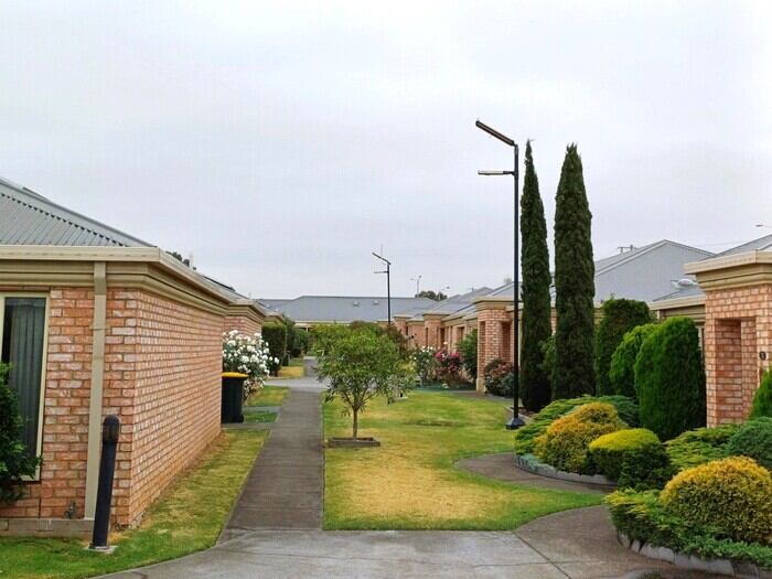 pathway lights illuminating lakes estate