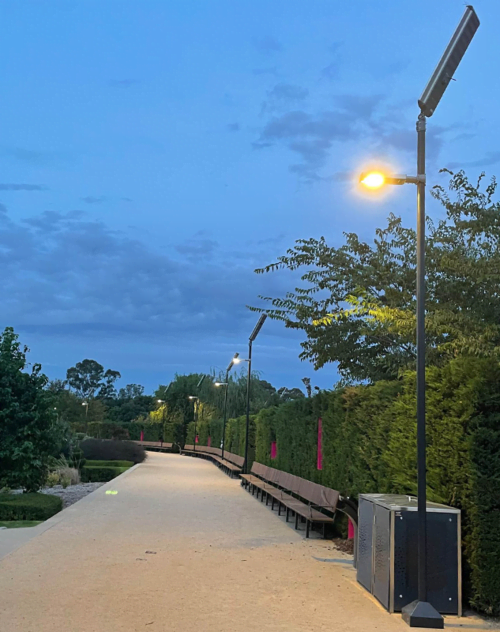 Sustainable solar path lights illuminate the Garden for the Future