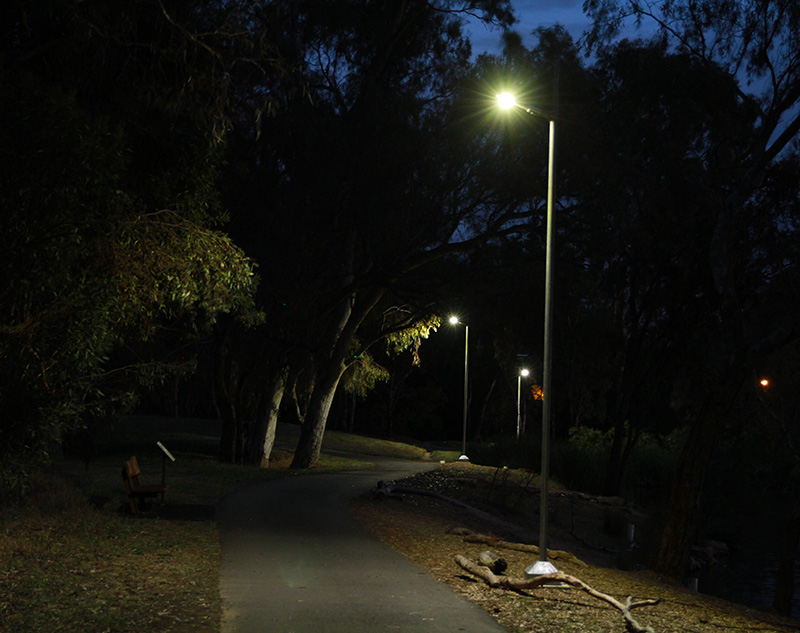Robin Wiles Park solar lighting in Penrith