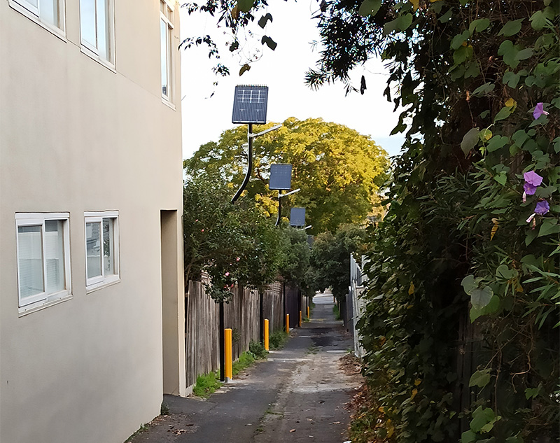 City of Banyule Norman Street laneway solar lights