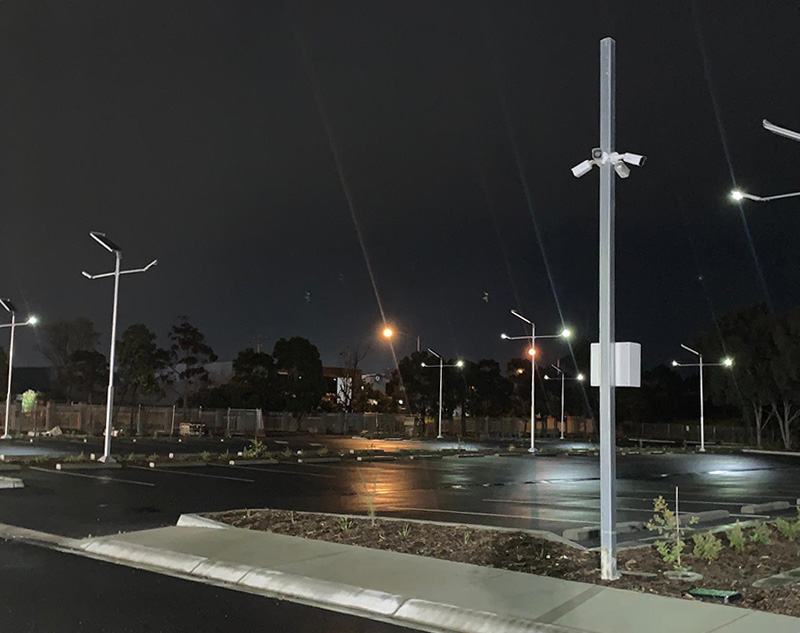 Shri Shiva Vishnu Temple car park lights
