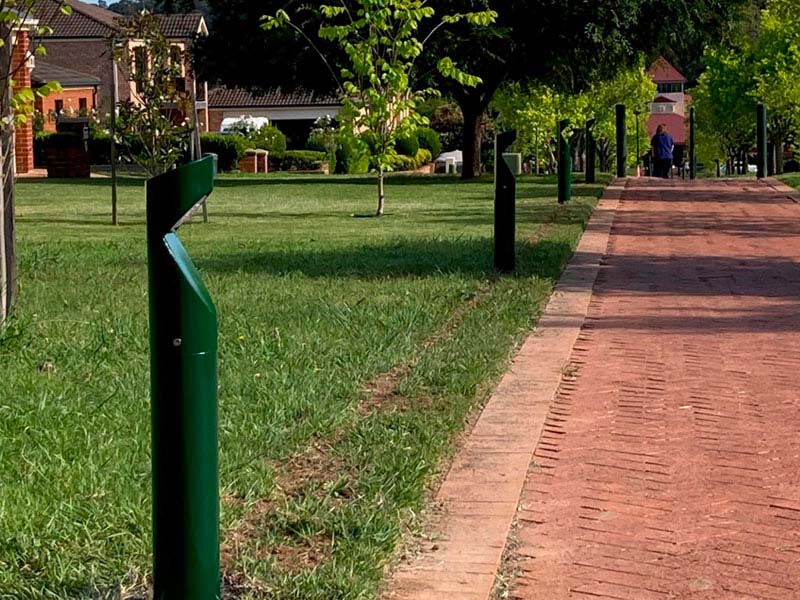 The solar bollards installed at Meehan Terrace