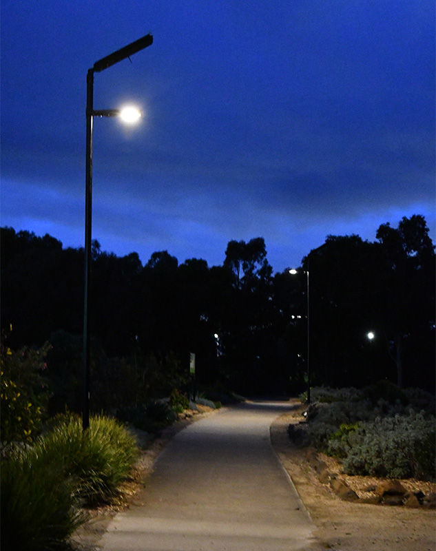 Melton Botanic Garden solar pathway lighting
