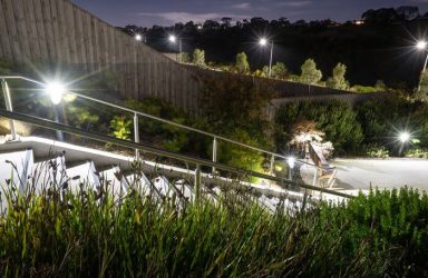 A safer staircase with solar bollard lighting