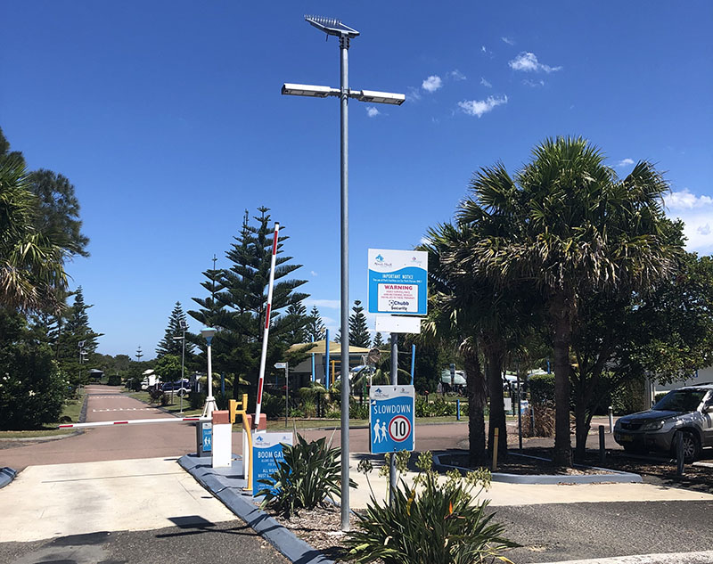 Norah Head Holiday Park solar lighting grid connection