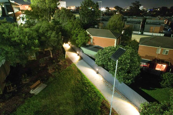 An aerial view of Jean Street