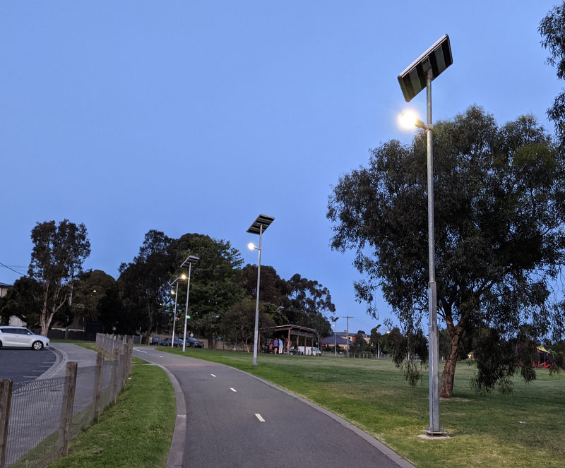 Gardiners Creek Trail solar lighting