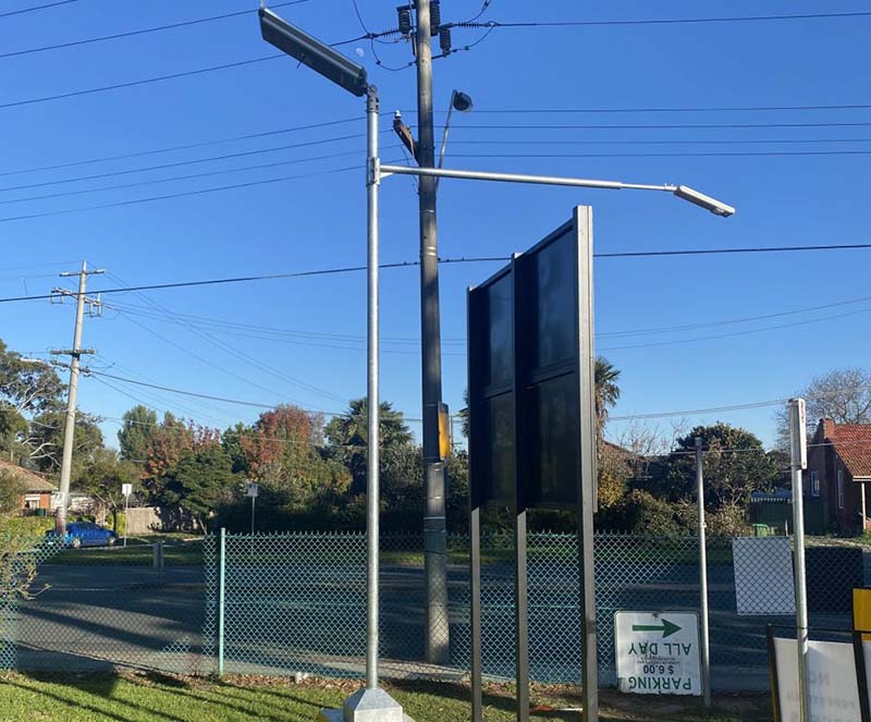 Austin Hospital COVID Vaccination Centre solar lighting