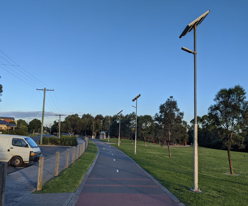 Gardiners Creek Trail solar lighting