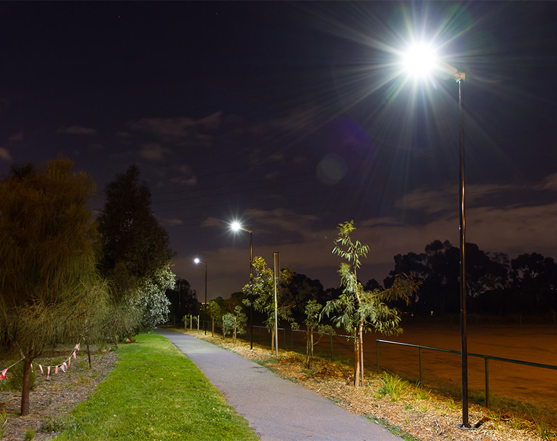 Capital Trail Royal Park solar lighting shared pathway