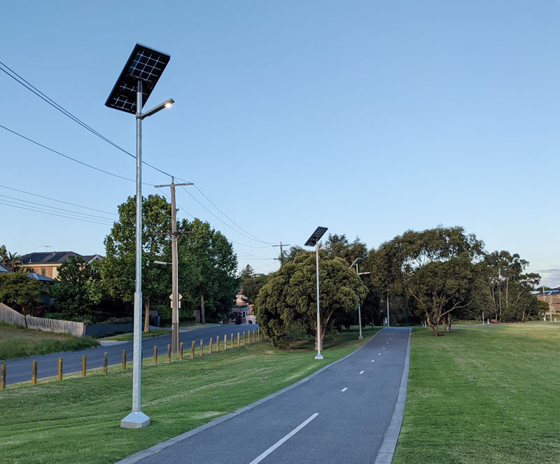 Gardiners Creek Trail solar lighting