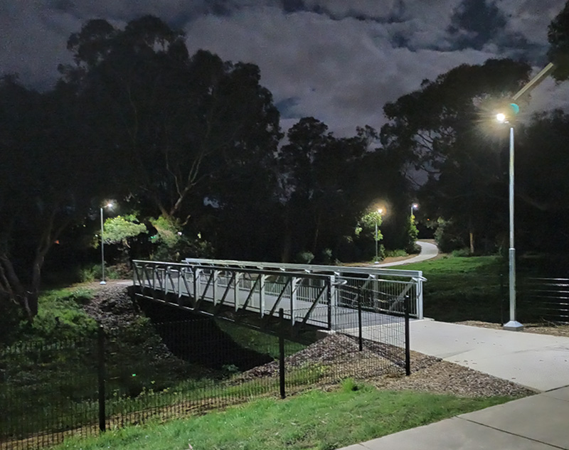 Marie Wallace Park solar pathway lighting